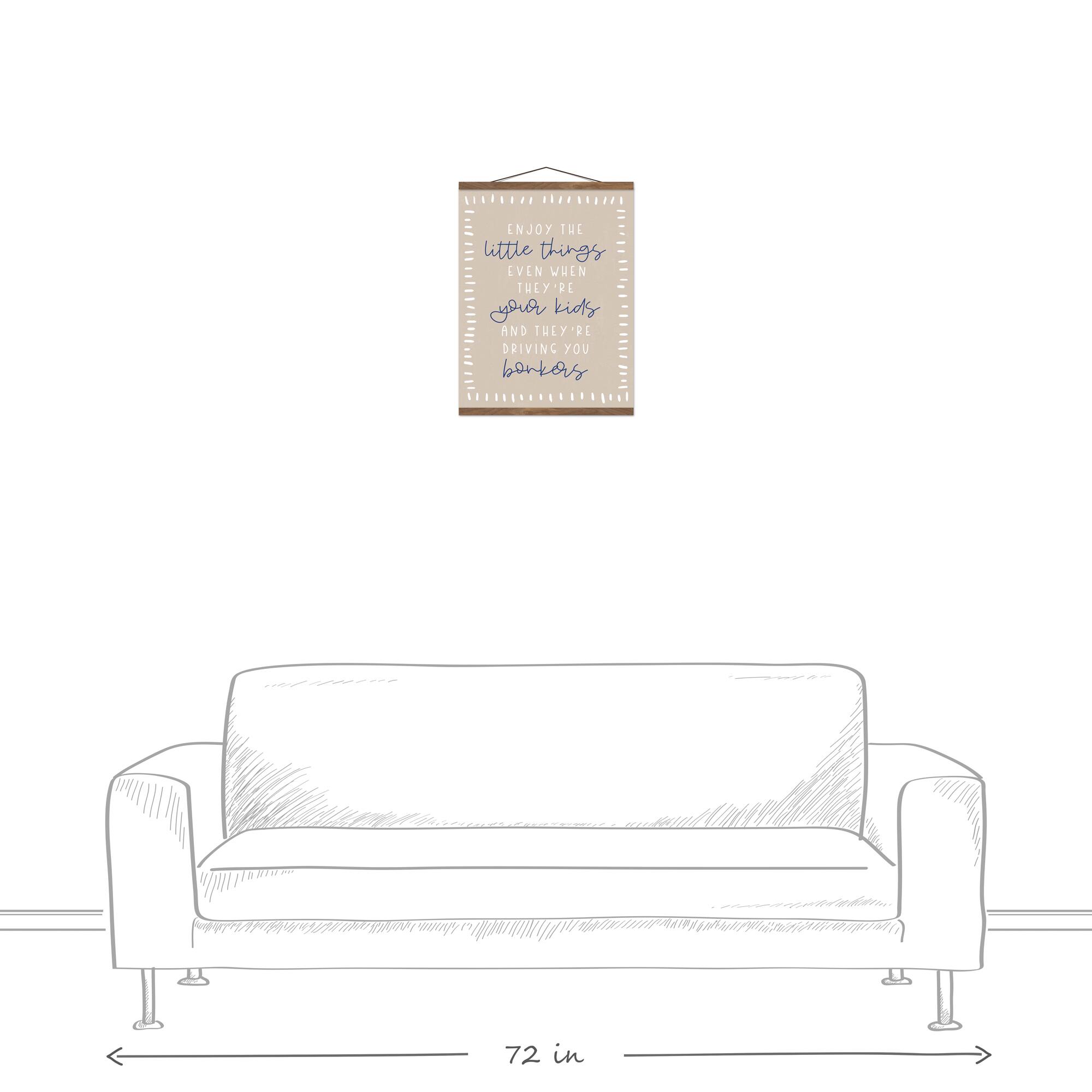 Enjoy the Little Things Teak Hanging Canvas